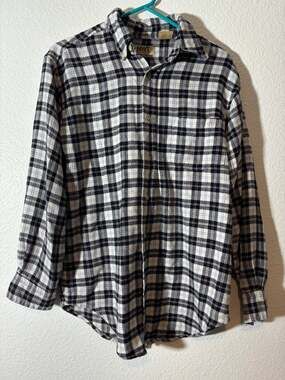 Vintage 90s Northwest Territory Naturals Size S Black White Plaid Flannel Shirt